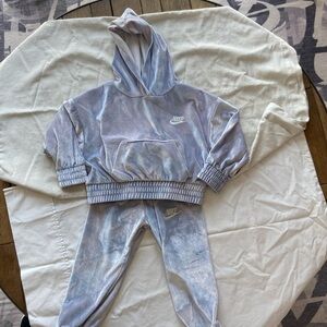 Metallic purple Nike two-piece jumpsuit